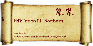 Mártonfi Norbert névjegykártya