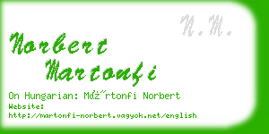 norbert martonfi business card